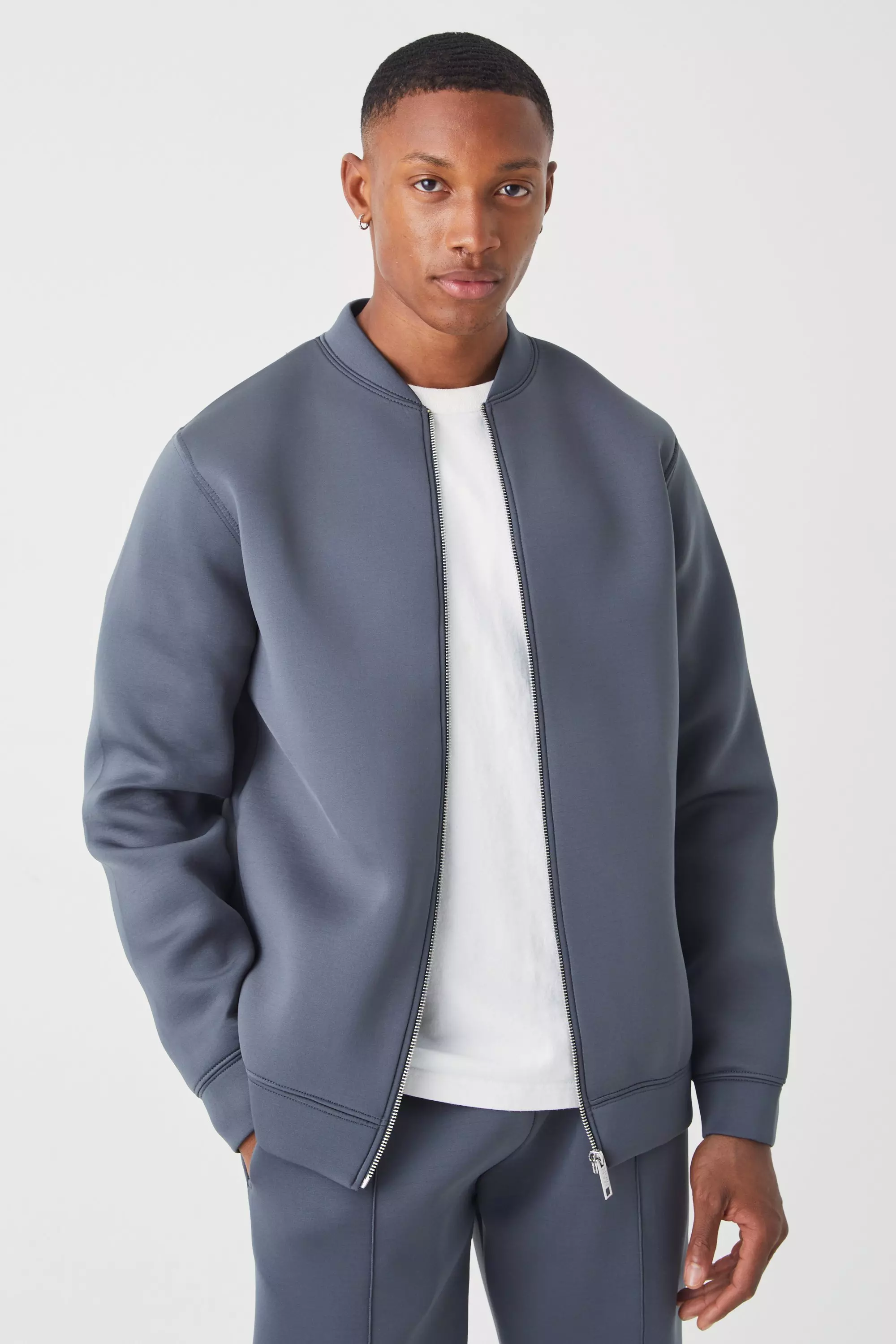 Charcoal grey bomber on sale jacket